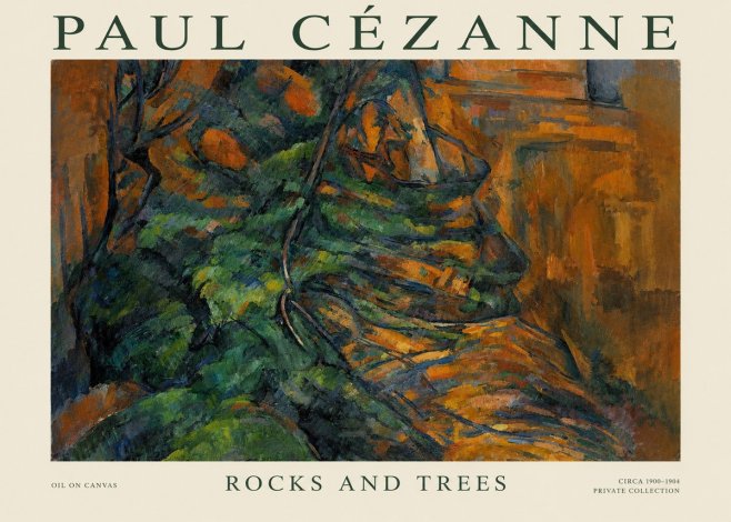 Paul Cézanne Rocks and Trees IV No1 - Plakát