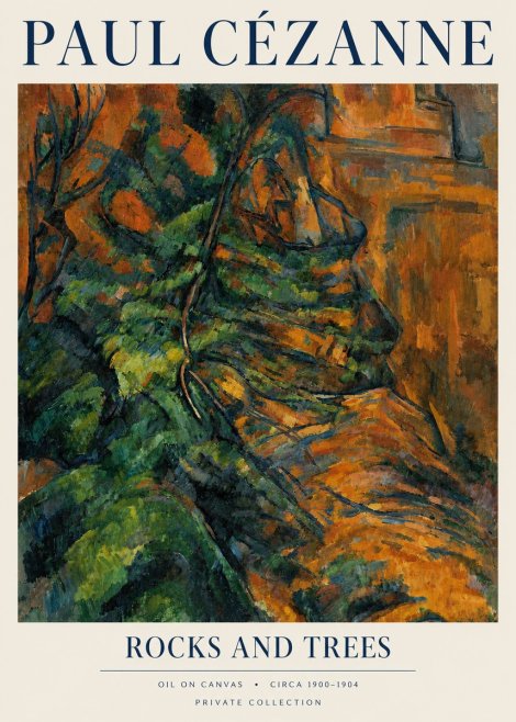 Paul Cézanne Rocks and Trees IV No3 - Plakát