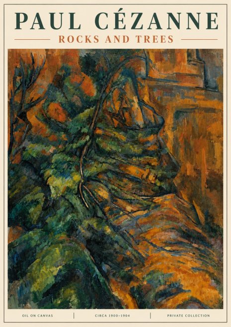 Paul Cézanne Rocks and Trees IV No4 - Plakát