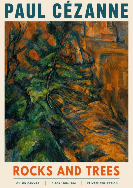 Paul Cézanne Rocks and Trees IV No5 - Plakát