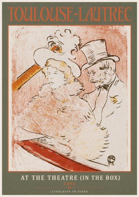Toulouse-Lautrec At the Theatre (in the Box) No2 - Plakát