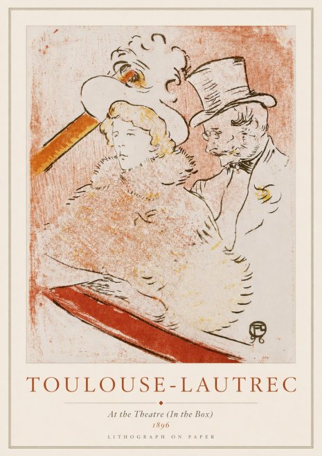 Toulouse-Lautrec At the Theatre (in the Box) No3 - Plakát