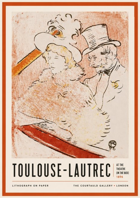 Toulouse-Lautrec At the Theatre (in the Box) No4 - Plakát