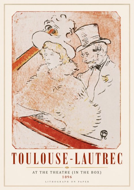 Toulouse-Lautrec At the Theatre (in the Box) No6 - Plakát