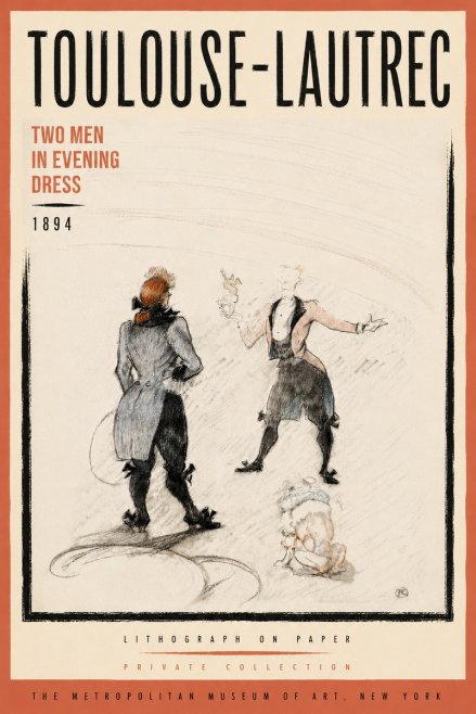 Toulouse-Lautrec Two Men in Evening Dress No6 - Plakát