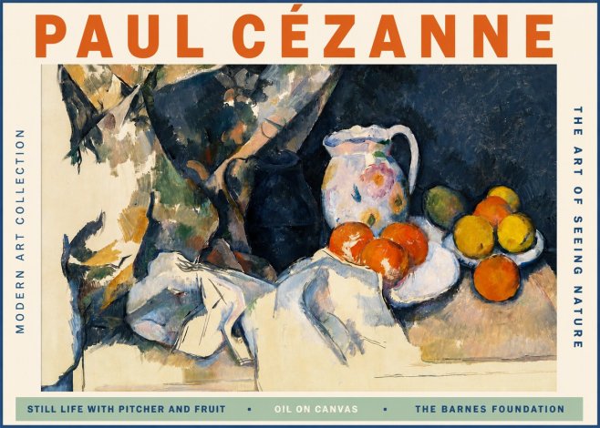 Paul Cézanne Still Life with Pitcher and Fruit No2 - Plakát