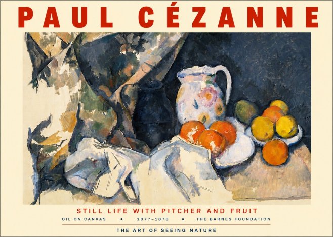 Paul Cézanne Still Life with Pitcher and Fruit No3 - Plakát