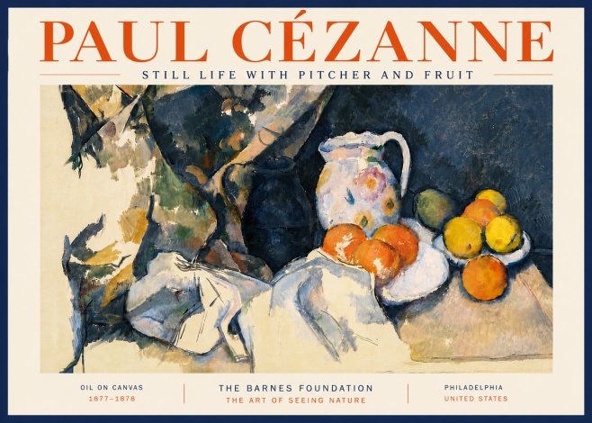 Paul Cézanne Still Life with Pitcher and Fruit No6 - Plakát