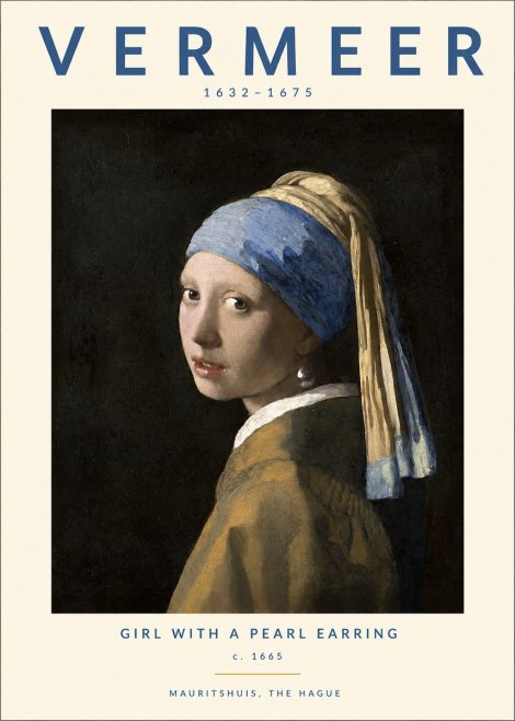 Vermeer Girl with a Pearl Earring II No3 - Plakát