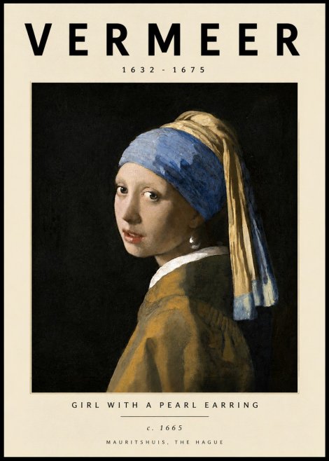 Vermeer Girl with a Pearl Earring II No5 - Plakát