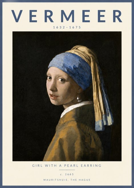 Vermeer Girl with a Pearl Earring II No6 - Plakát