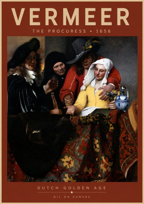 Vermeer The Procuress No4 - Plakát