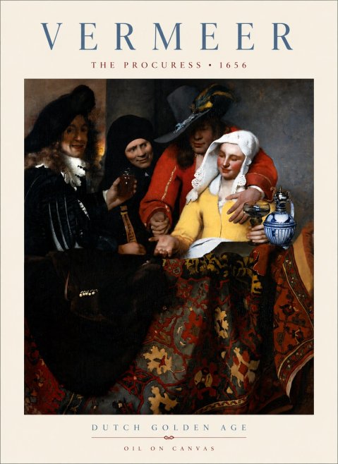 Vermeer The Procuress No5 - Plakát