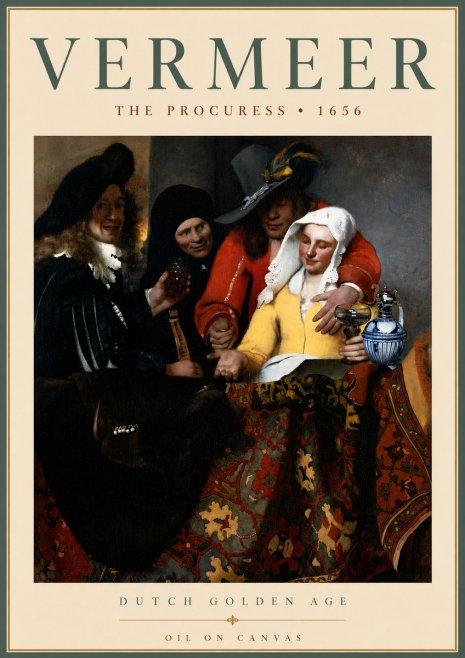 Vermeer The Procuress No6 - Plakát