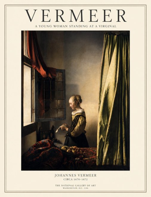 Vermeer A Young Woman Standing at a Virginal No1 - Plakát