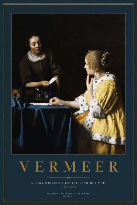Vermeer A Lady Writing a Letter with Her Maid II No4 - Plakát