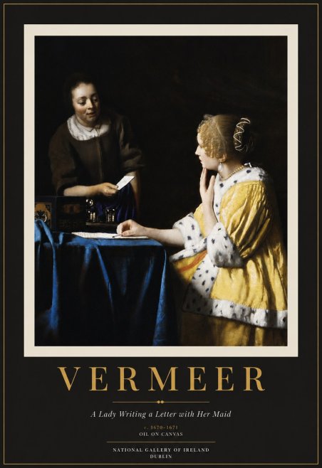 Vermeer A Lady Writing a Letter with Her Maid II No6 - Plakát