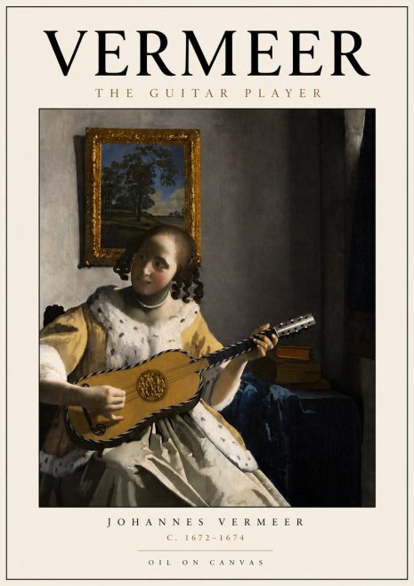 Vermeer The Guitar Player No4 - Plakát