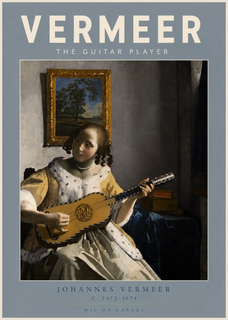 Vermeer The Guitar Player No5 - Plakát