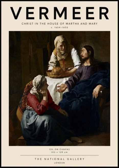 Vermeer Christ in the House of Martha and Mary No3 - Plakát