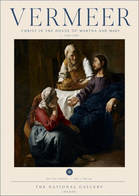 Vermeer Christ in the House of Martha and Mary No6 - Plakát