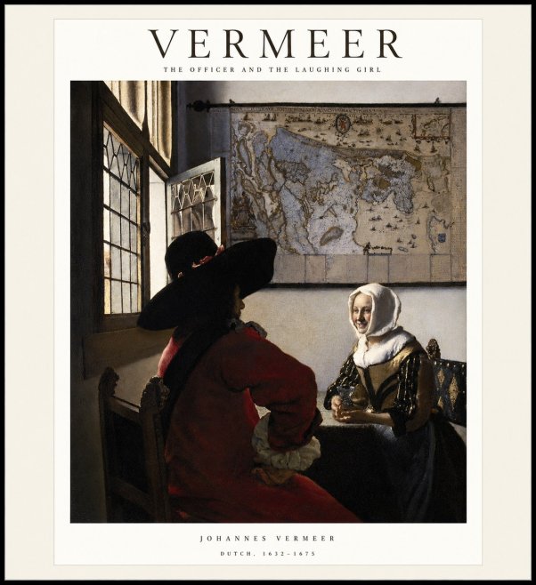 Vermeer The Officer and the Laughing Girl No1 - Plakát