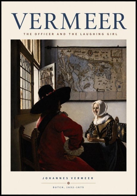 Vermeer The Officer and the Laughing Girl No2 - Plakát