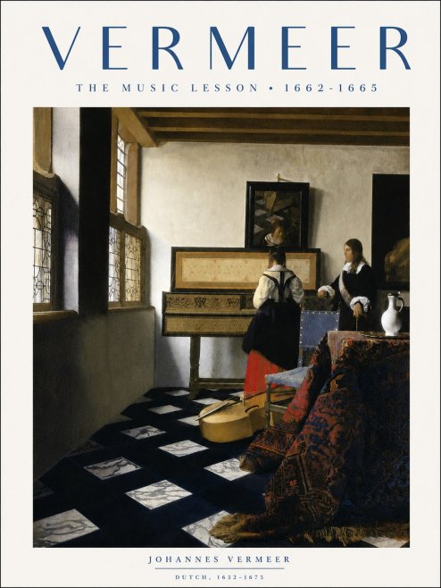 Vermeer The Music Lesson No2 - Plakát