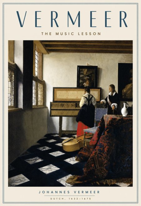 Vermeer The Music Lesson No3 - Plakát