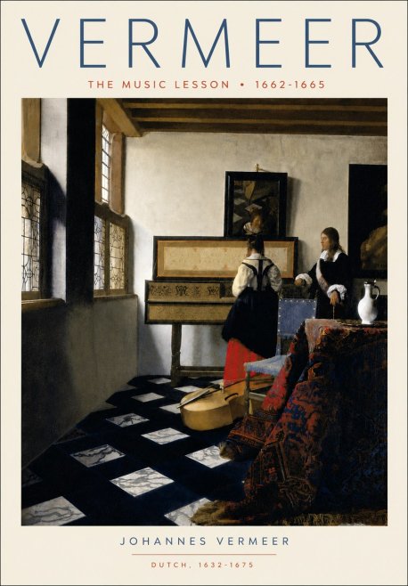Vermeer The Music Lesson No5 - Plakát