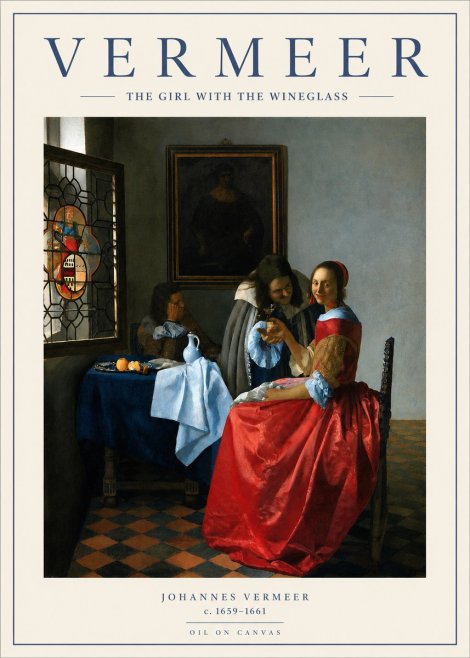 Vermeer The Girl with the Wineglass No2 - Plakát