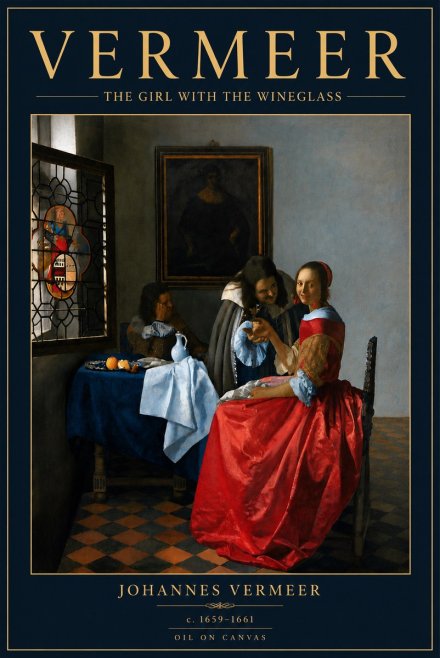 Vermeer The Girl with the Wineglass No6 - Plakát