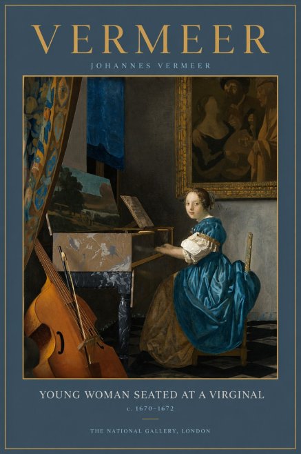 Vermeer Young Woman Seated at a Virginal No2 - Plakát