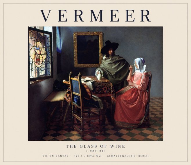 Vermeer The Glass of Wine No1 - Plakát