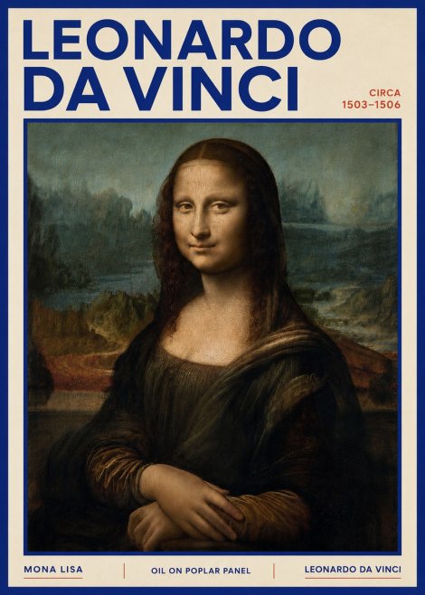 Leonardo da Vinci Mona Lisa No4 - Plakát