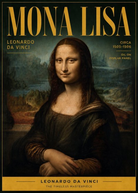 Leonardo da Vinci Mona Lisa No5 - Plakát