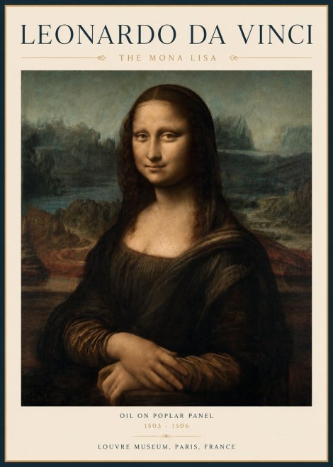 Leonardo da Vinci The Mona Lisa No4 - Plakát