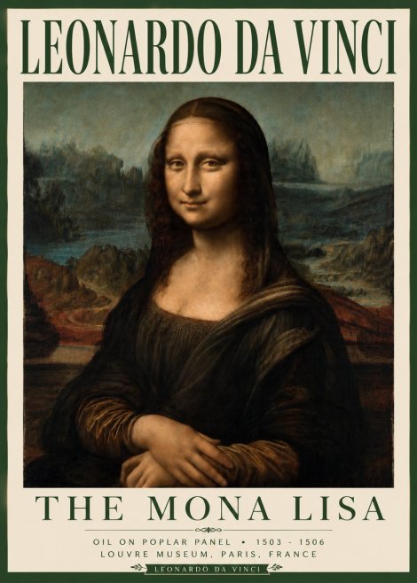 Leonardo da Vinci The Mona Lisa No5 - Plakát