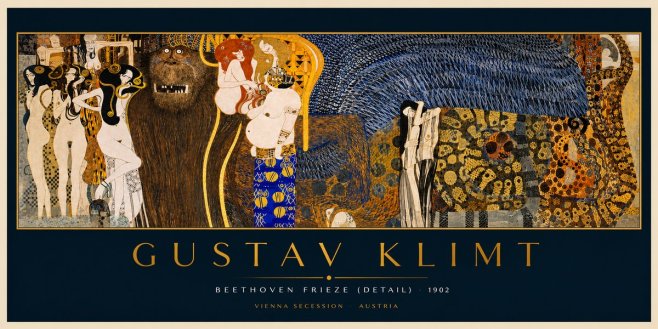 Klimt Beethoven Frieze (Detail) No2 - Plakát