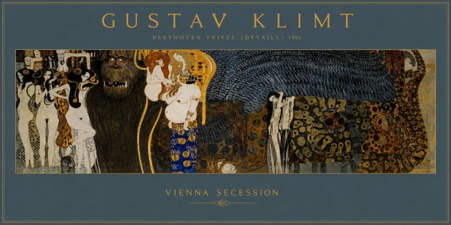 Klimt Beethoven Frieze (Detail) No3 - Plakát