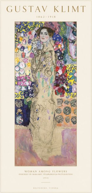 Klimt Woman Among Flowers No1 - Plakát