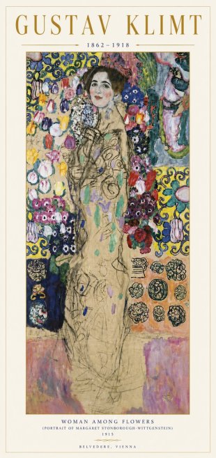 Klimt Woman Among Flowers No6 - Plakát