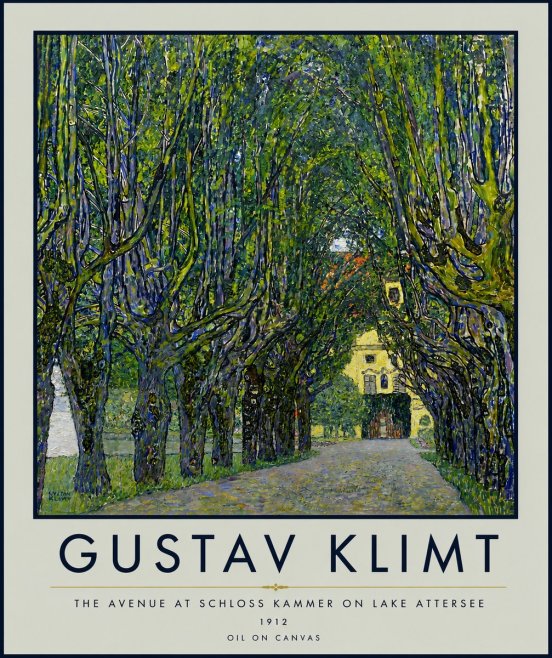 Klimt The Avenue at Schloss Kammer on Lake Attersee No6 - Plakát