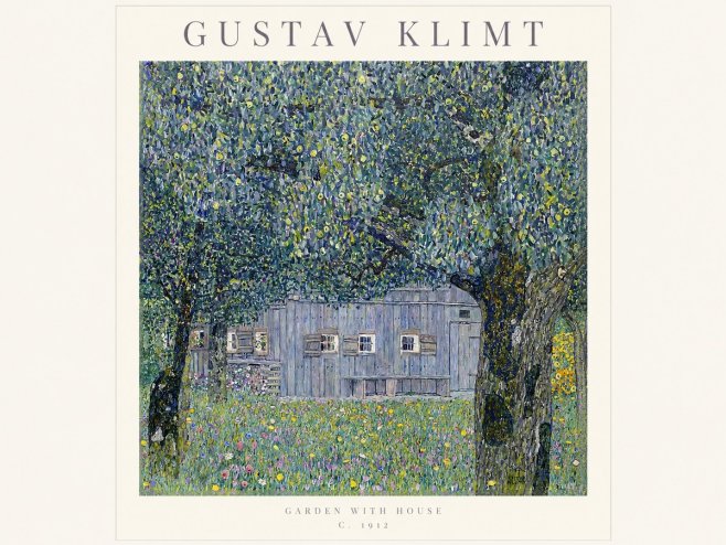 Klimt Garden with House No1 - Plakát