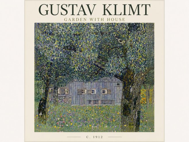 Klimt Garden with House No3 - Plakát