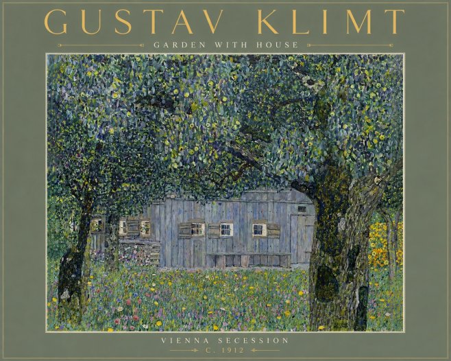 Klimt Garden with House No6 - Plakát