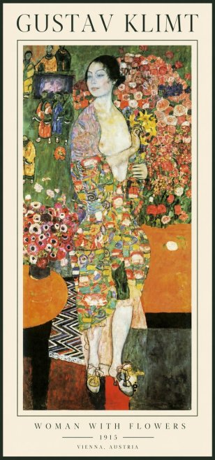 Klimt Woman with Flowers No1 - Plakát
