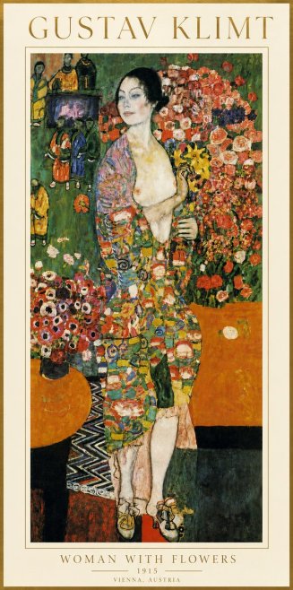 Klimt Woman with Flowers No4 - Plakát