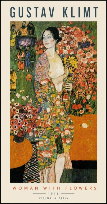 Klimt Woman with Flowers No5 - Plakát