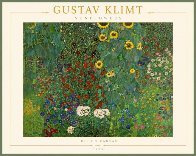 Klimt Sunflowers No3 - Plakát